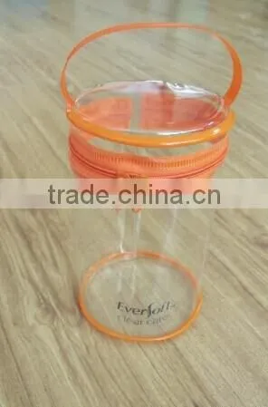 wholesale clear cheap pvc Cylindrical shape plastic unbranded pencil case customizable for teenagers