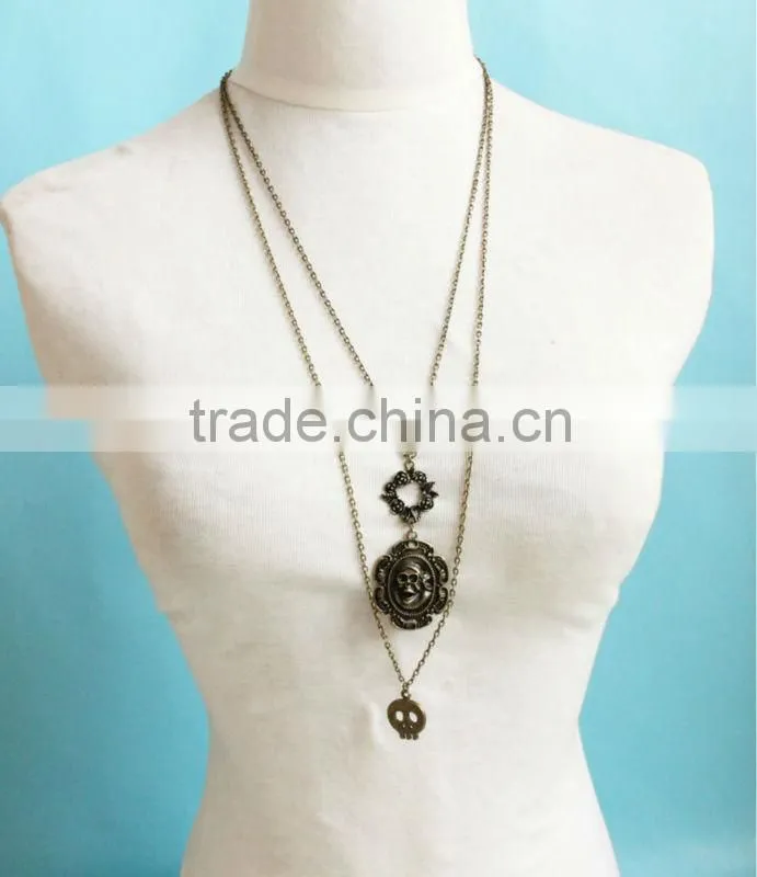 MYLOVE flower skull sweaterchain long necklace vampire MLSC-22