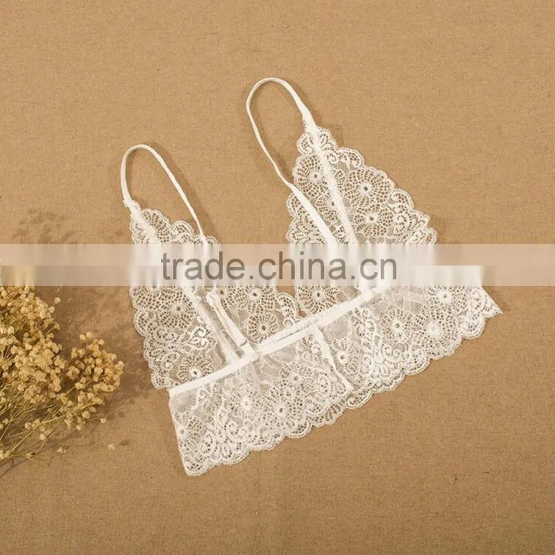 Summer Hot Sexy Women's Bra Straps Lace Push Up Hollow Black White