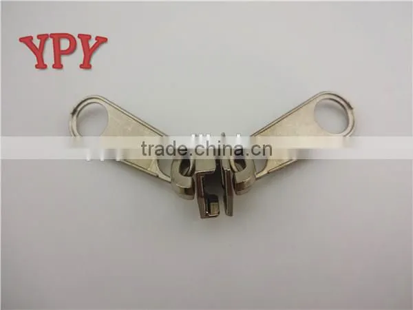 8# metal slider for nylon zipper with double puller