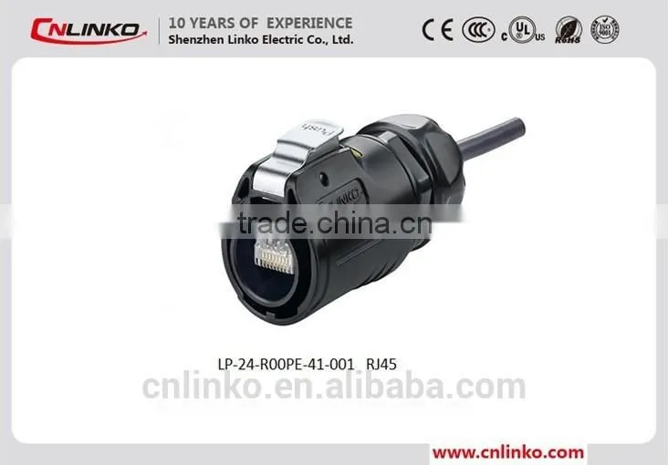 With Snap-fastener Dust-proof IP67 RJ45 Connector With Dust Cap