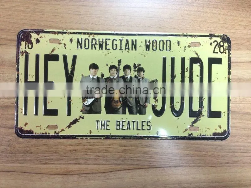 retro decor embossed license plate