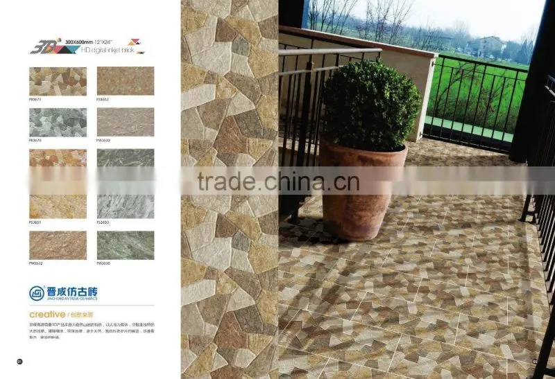 PS3650 Jinjiang outdoor digital printing inkjet 12x24 inch ceramic wall tile for building front cladding