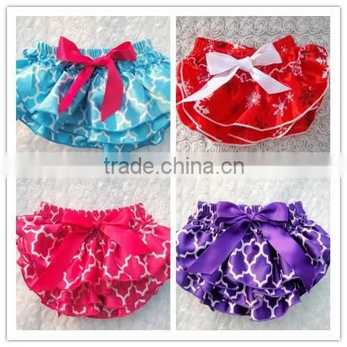 New design baby girl bloomer soft and solid ruffle bllomer comfortable newborn baby gold polk dot bloomer