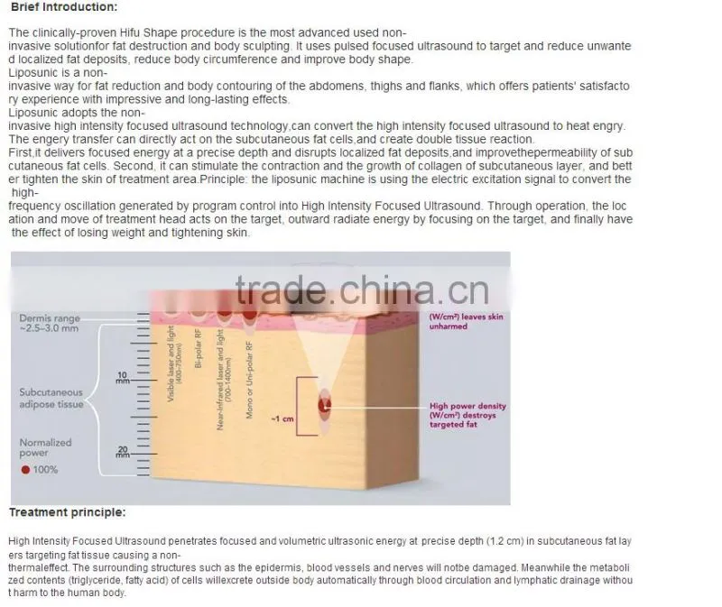 Ultrasound Shape Permanent Fat Removal U liposonix HIFU probes in 13& 8MM for body deep seat explored fatty and bodyshape