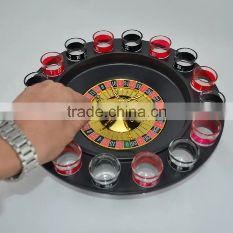 High quality Russian 32" roulette wheel drinking game with 12 shot glass