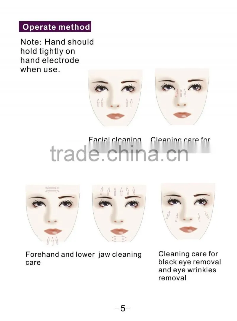 Electric facial cleanser LCD screen rechargeable ultrasonic waves ion ems massage face skin scrubber peeling machine
