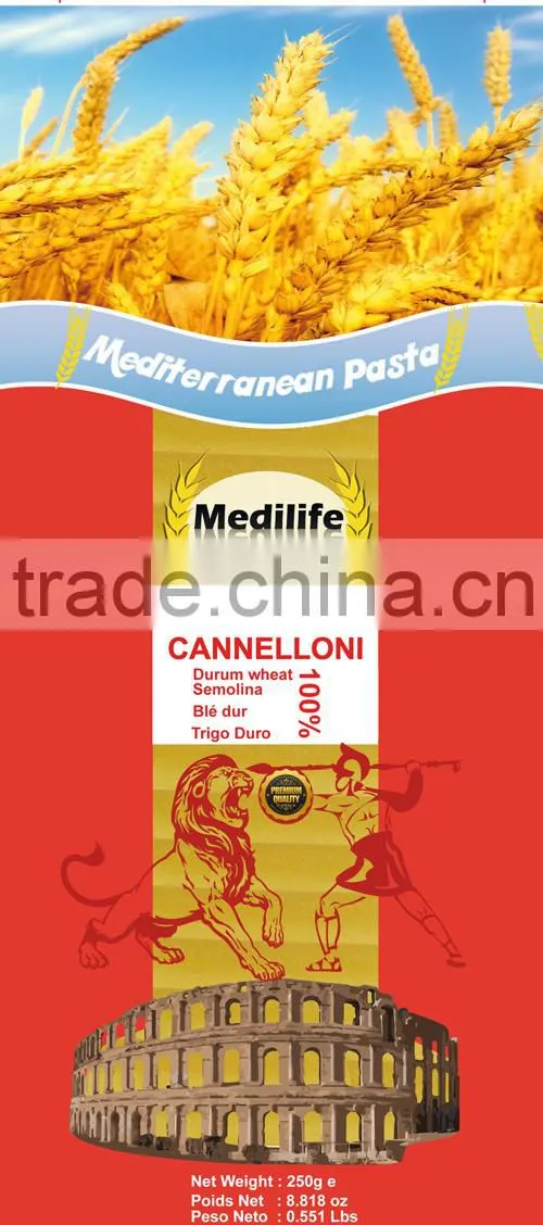 High Quality Cannelloni Pasta, Cannelloni 250 g Bag. Cannelloni Special Pasta.