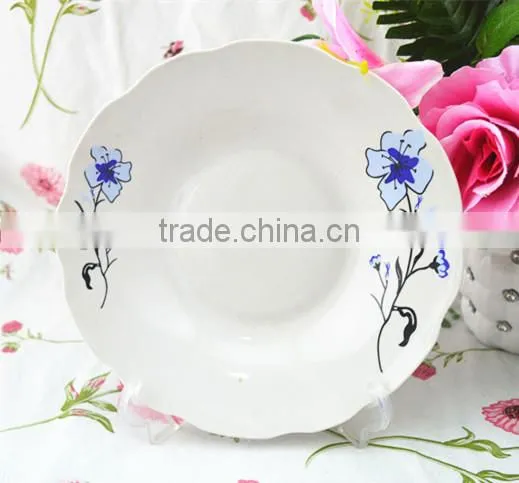 cut edge ceramic plate printed,custom printed ceramic plate,plain ceramic plates