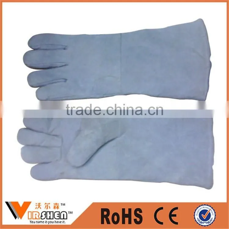China factory Welding gauntlet glove industrial leather hand gloves