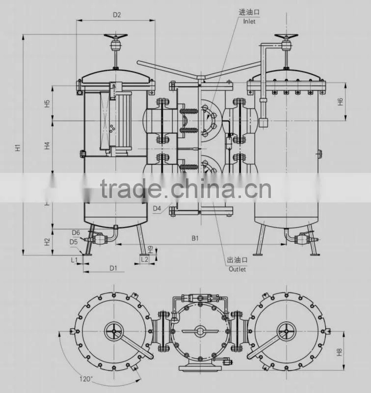 Rational Construction SDRLF Hydraulic Pressure Duplex Return Oil Strainer for Metallurgical Machinery Accessories