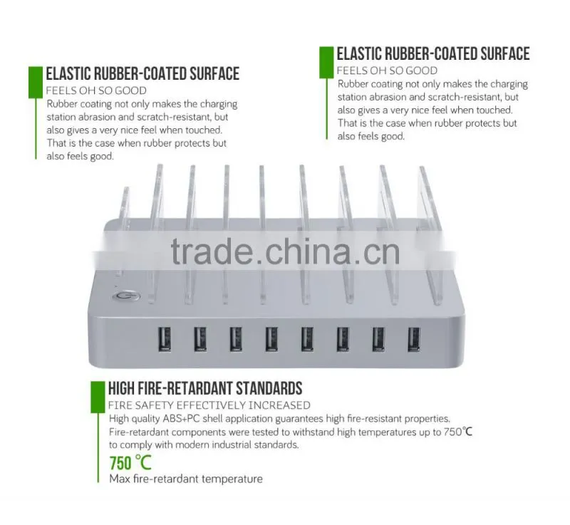 New Arrival Fashion VOXLINK Humanized Design 8-Port USB Charger With Transparent bracket PSE Black