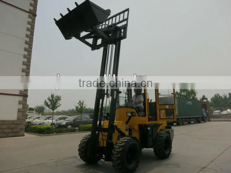 Rough Terrain Forklift with BUCKET with CE