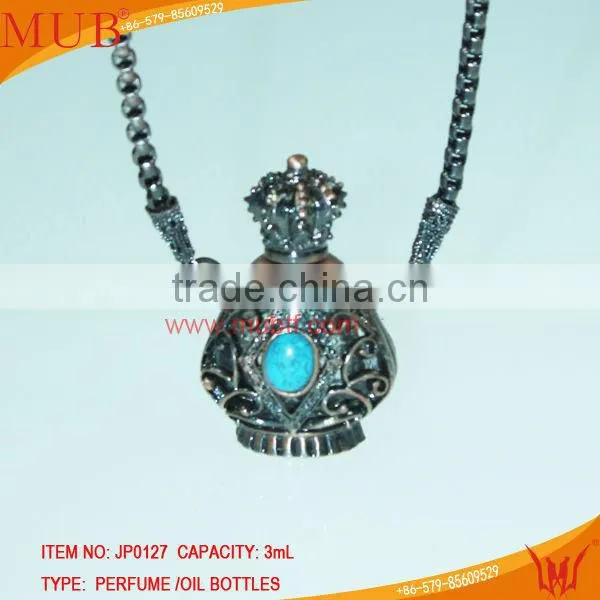 2014 New Design Glass Jewelry Perfume Necklace Bottle