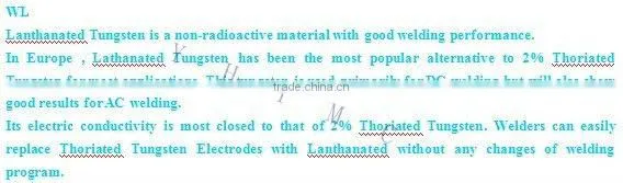 thoriated carbon graphite electrode for spot welding