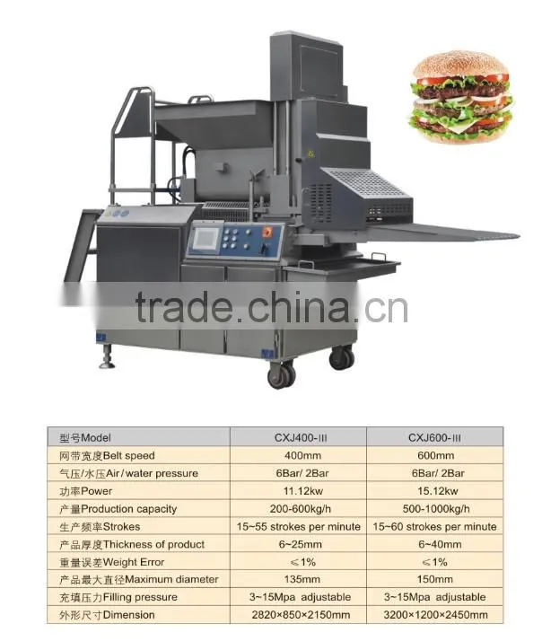 Jinan DAYI Automatic hamburger meat nuggets fillet forming machine process line