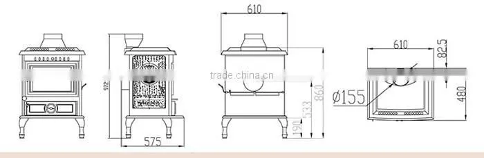 Large power fireplace/wood burning stove for big house 3000sp.ft