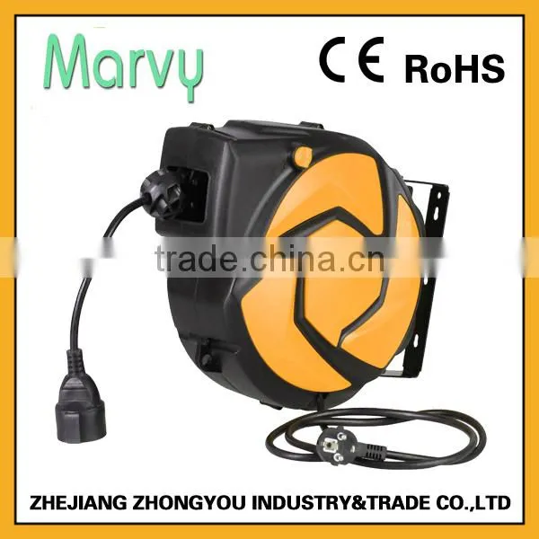 14m H05VV-F extension PVC auto retractable power cable reel