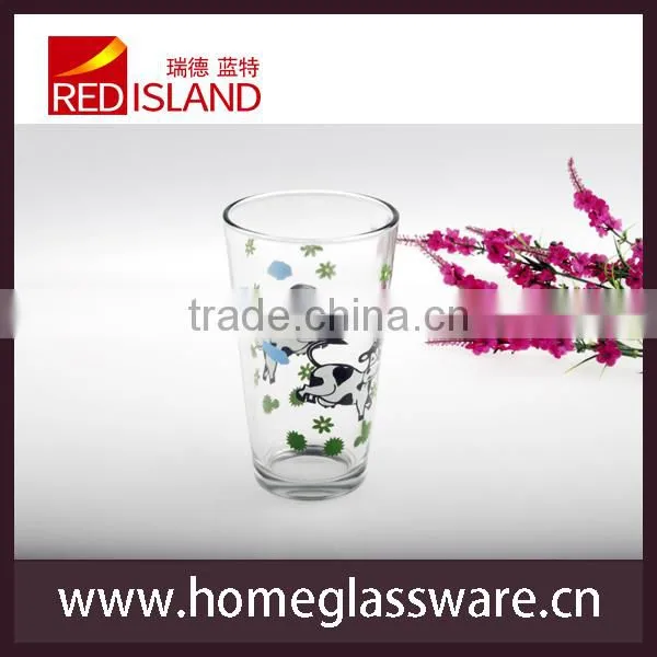 decal logo glass milk cup,beer cup,water cup
