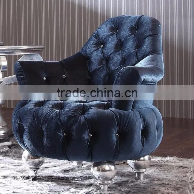 Solid wood furniture concise cosy design living room leisure fabric single sofa