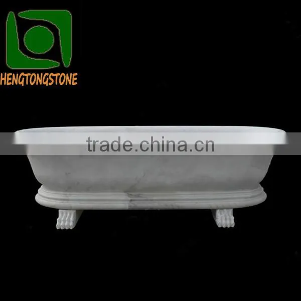 Simple Carved Marble Bathtub with Four Legs