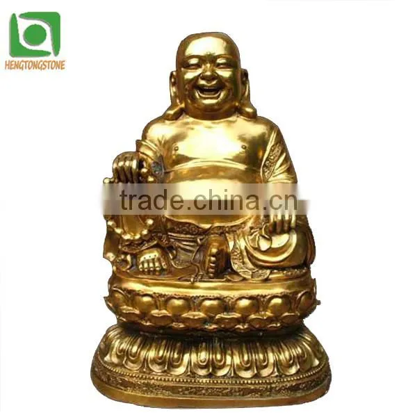 Gold-filled Brass Laughing Buddha Statue