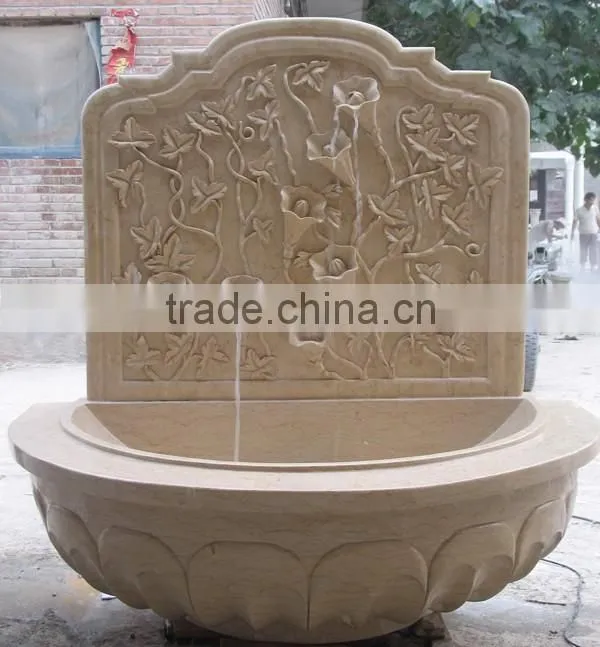 Russian style granite wall fountain with figure statue