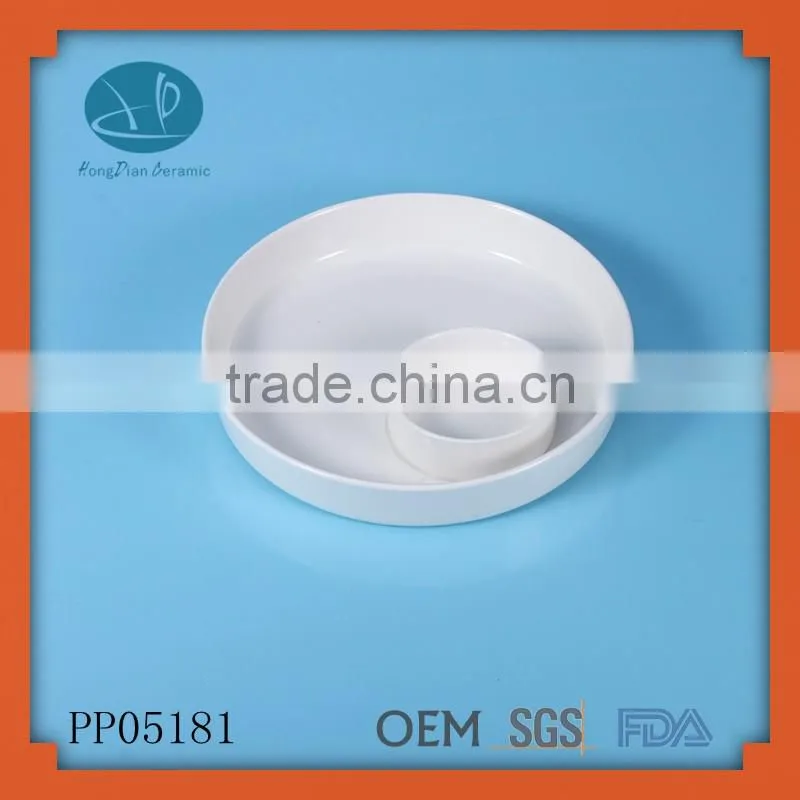 SGS certified round melamine chip dip plate
