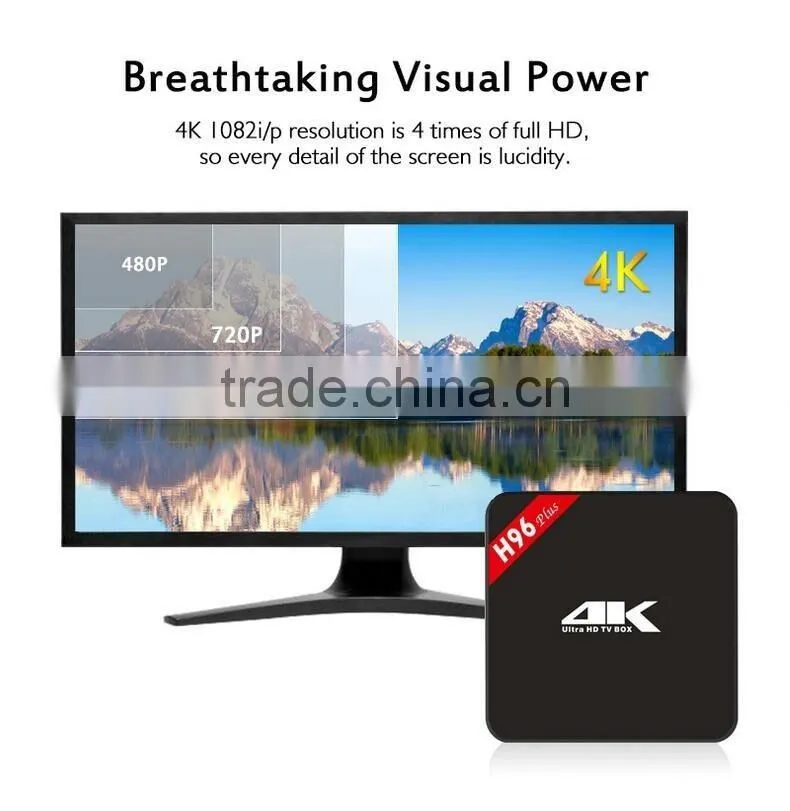 Smart TV Box Android 5.1 Amlogic 2GB+16GB H96 Plus Android TV Box Kodi Pre-installed Internet TV Box