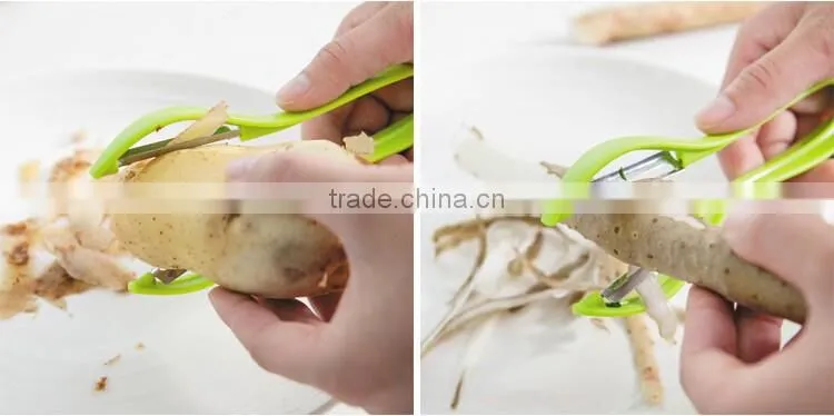 Wholesale Stock Colorful Hanging Double Fruit Vegetable Peelers