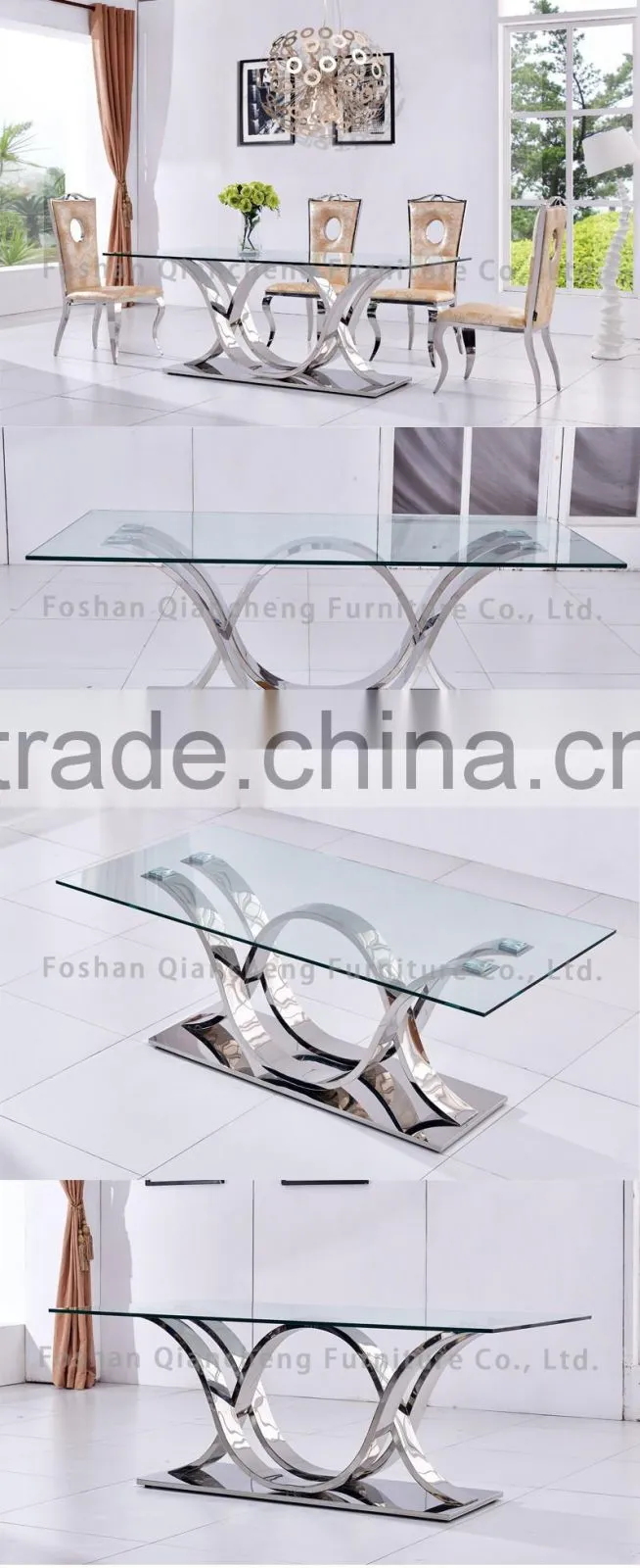 2017 latest stainless steel marble dining table dining furniture