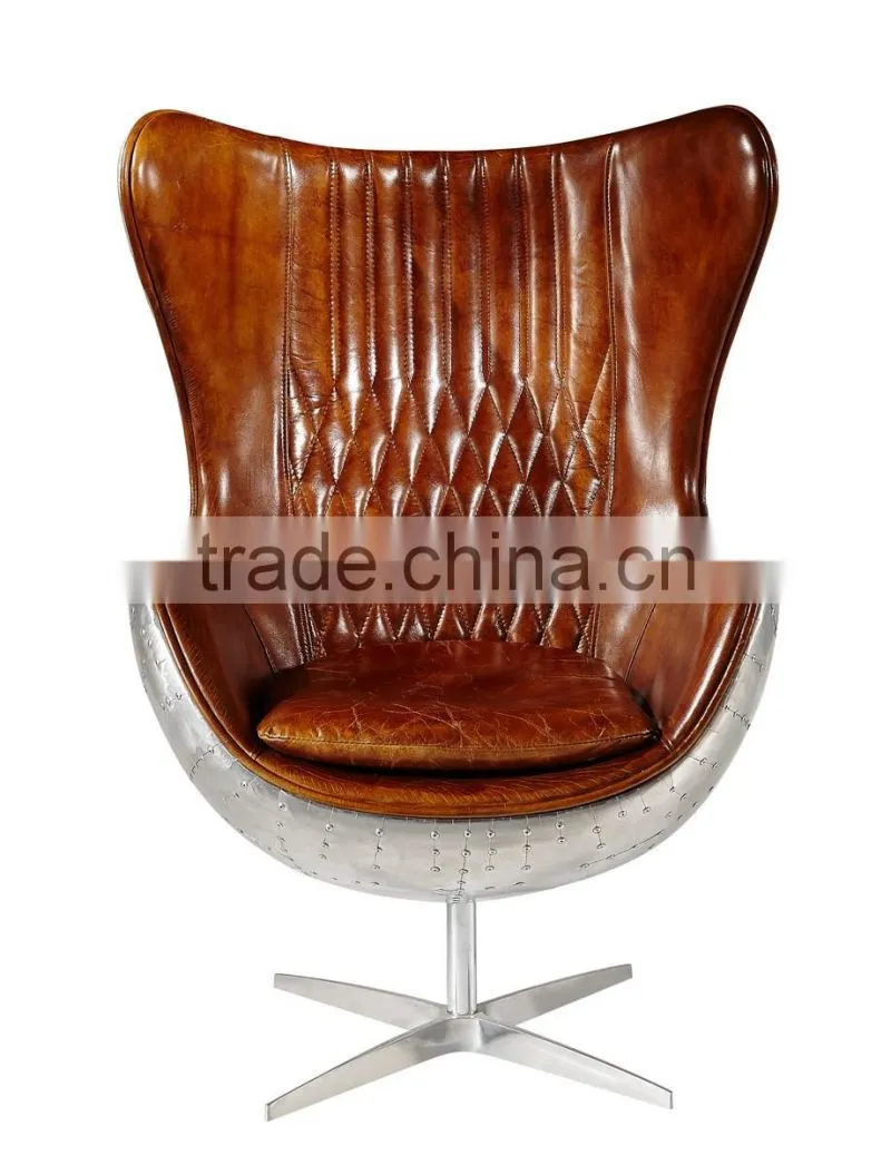 vintage living room furniture egg chairs with aluminium back