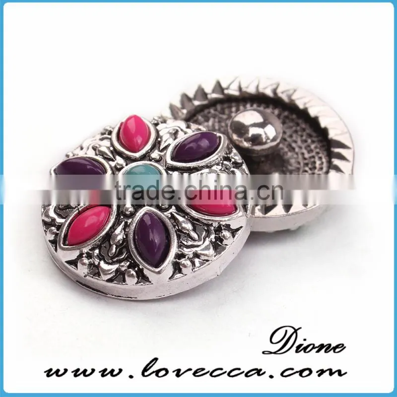 Trendy Punk Style Snap Button Jewelry Interchangeable ring prong snap buttons