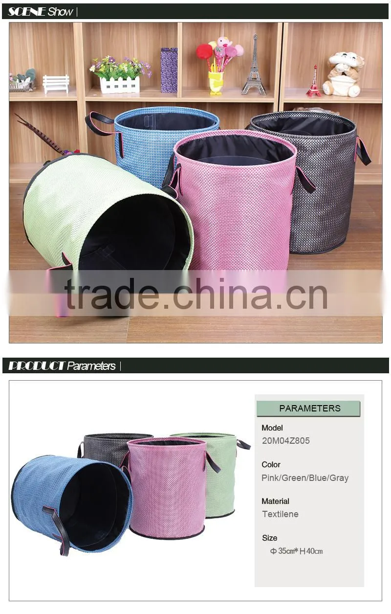 Foldable washing laundry hamper with strong rope handles , laundry basket for bathroom