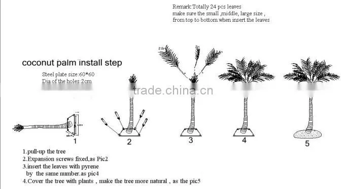 China manufacture large outdoor artificial palm trees for landscaping