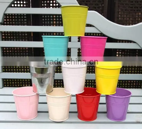 colorful decorative metal bucket
