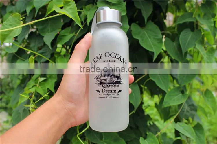 300ml custom private lable reusable glass water bottle with cloth cover