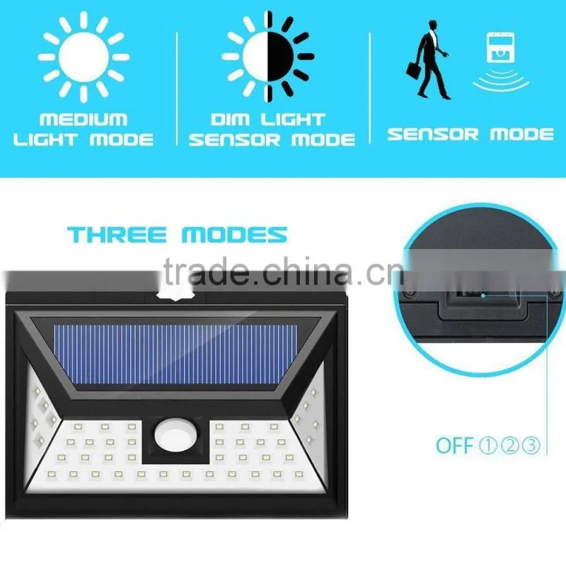 44 LED Solar Security light With 5 LEDs Both Side, 120 Degree Wide Angle Motion , Outdoor Waterproof led light