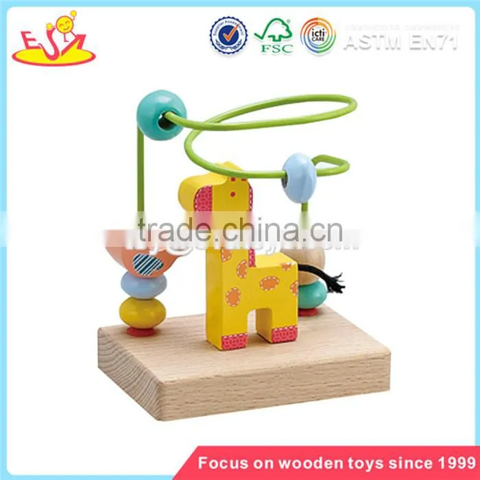 Wholesale new fashion wooden around beads toy beautiful wooden around beads toy W11B053