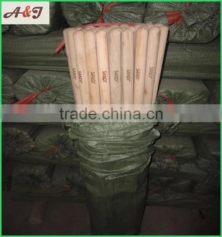 LOGO Print natural wooden broom stick, wooden mop stick