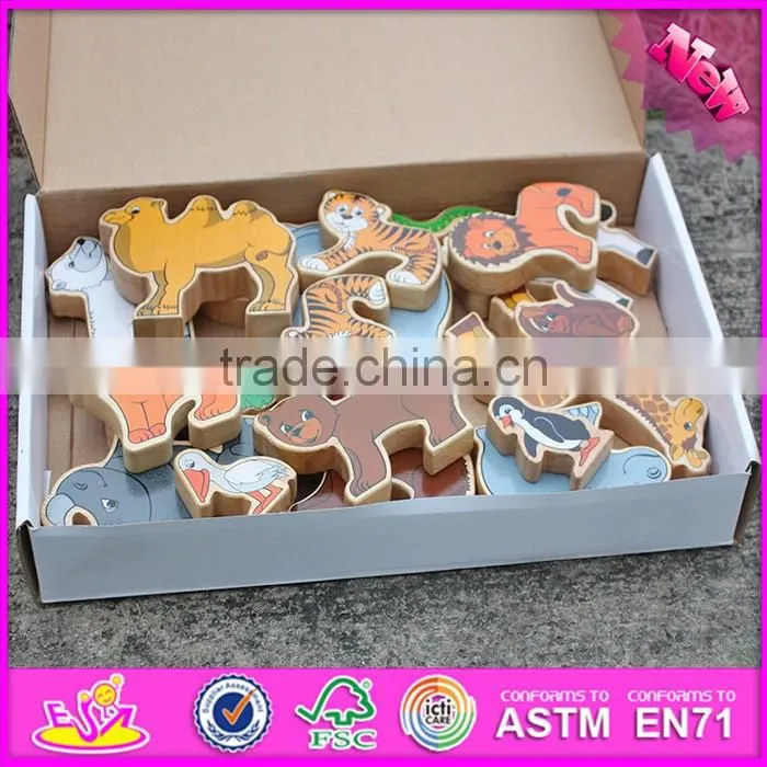 custom educational wooden animal toys for kids W13A111-S