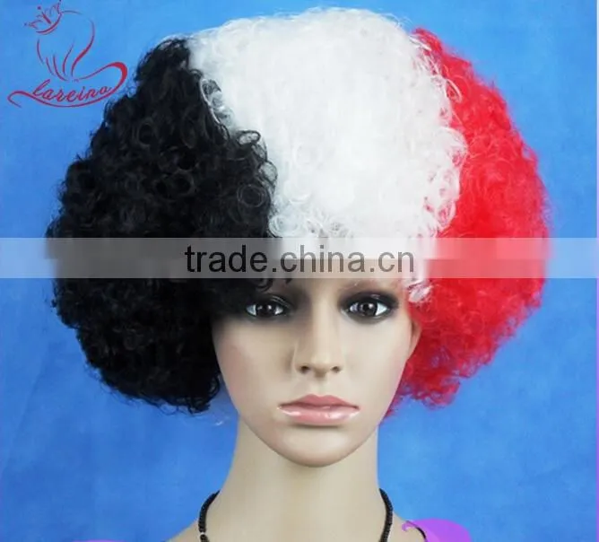 Adult Kids Style Colors Costume Party Clown Disco Football Fans Afro Curly Wigs