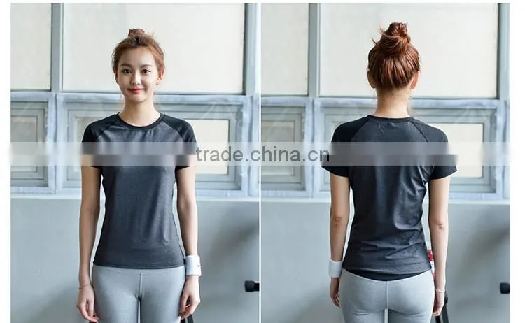short sleeve contrast color extended t shirt wholesale