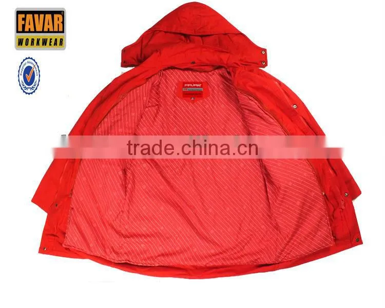 winter men's quilted cotton long work FR jacket reflective jacket