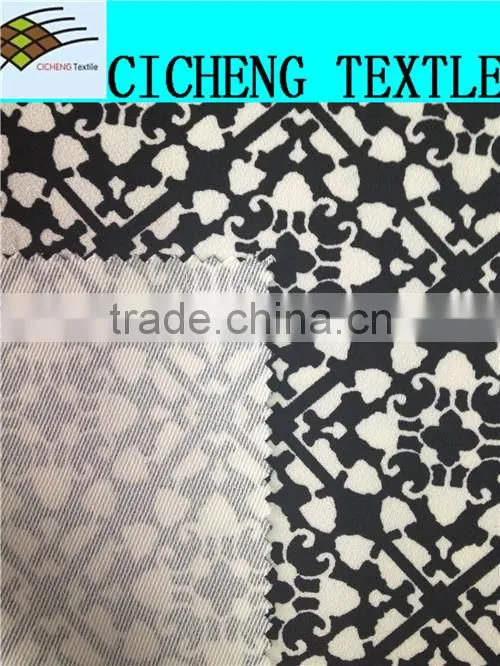 shaoxing cicheng textile Hot selling regular stock super fine quality wool blend poly print dobby fabric for suit