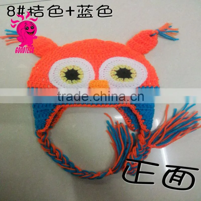 2015 hot sale Hand hook baby wool hats, Color matching hats