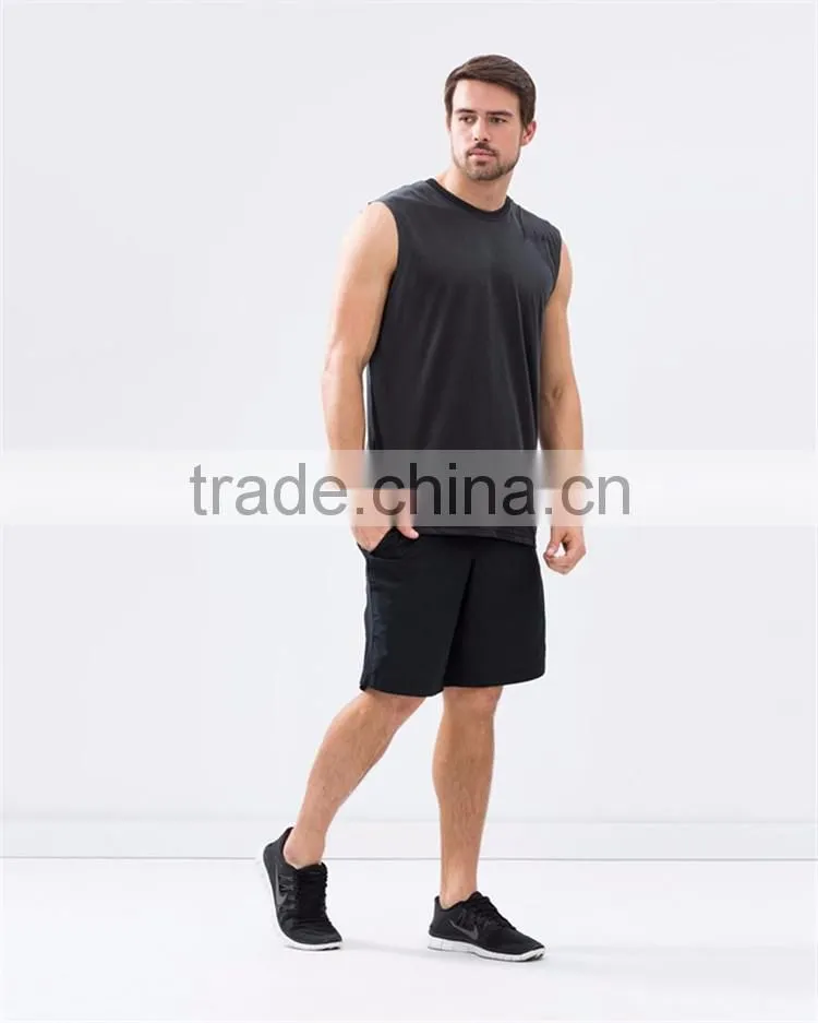 Black athletic men's tank top gym