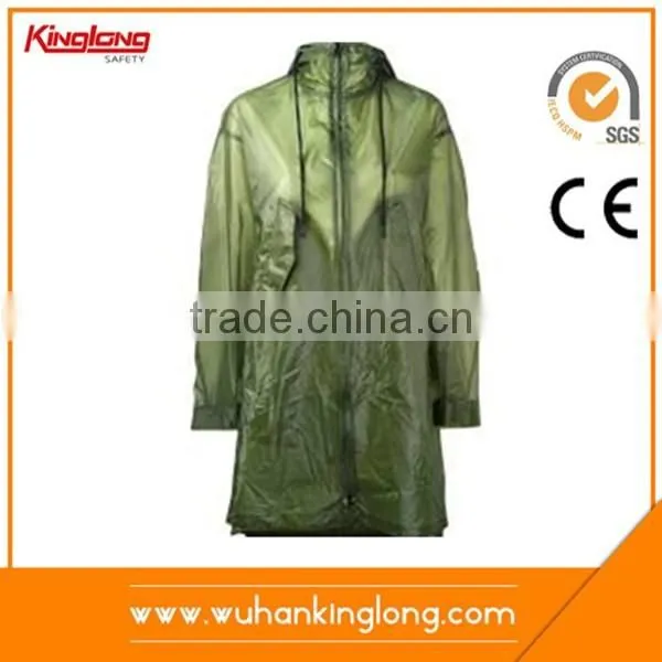 Wholesale plastic foldable rain jacket in high quality