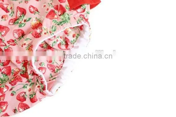 2017 Summer soft cotton boutique print young girl swimsuit pattern