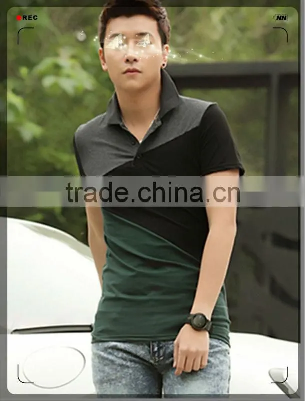 Mens Colors Patchwork short sleeve pima cotton polo Tshirts 201312